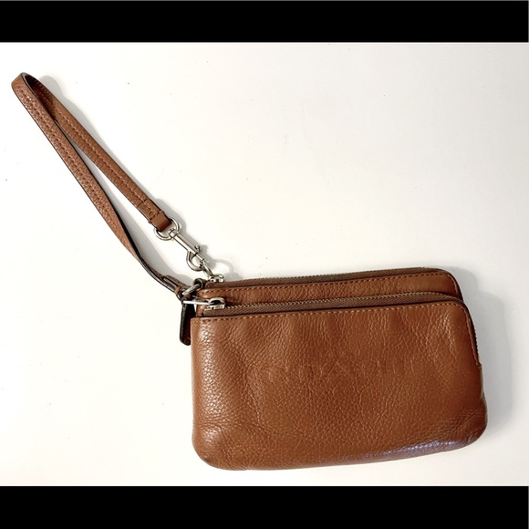Brown Coach Wristlet Wallet - Picture 1 of 6